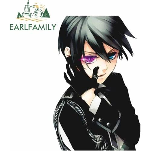 EARLFAMILY 13cm x 8.6cm for Black Butler Sebastian Michaelis Decal Laptop Refrigerator Car Stickers Windshield JDM Assessoires
