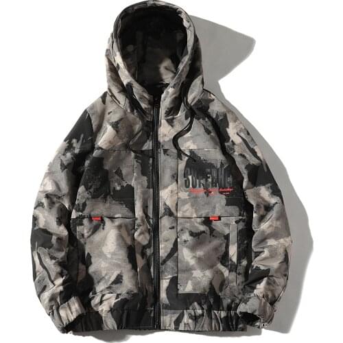 Elena Store Brand New Autumn Fashion Casual Hooded Jacket Mens Streetwear Hip Hop Men Jacket Camouflage Windbreaker Male Coats