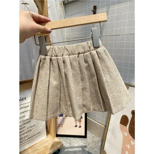 2021 New Girls Woolen Draped Skirt Cotton Autumn Fashion Girls Skirts Kids Clothes 2-7 Years