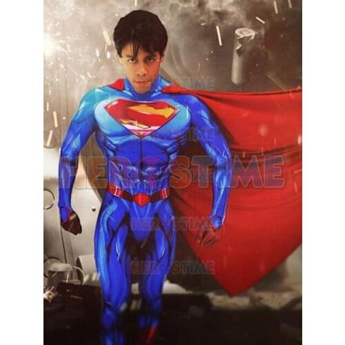 New 52 Cosplay Costume Classic Zentai Suit Anime Men Boys Male Blue Adults Kids Superhero Halloween Bodysuit