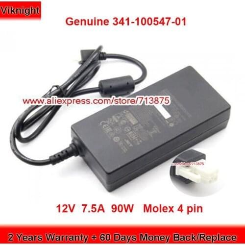 Genuine 341-100547-01 90W Charger 12V 7.5A AC Adapter for AA900-120A AA90U-120A PHI212009GK Power Supply