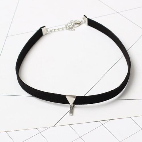 Black Velvet Choker Necklace Gold Silver Plated Chokers Rectangle Bar Chocker Necklaces For Women collares Collier Femme