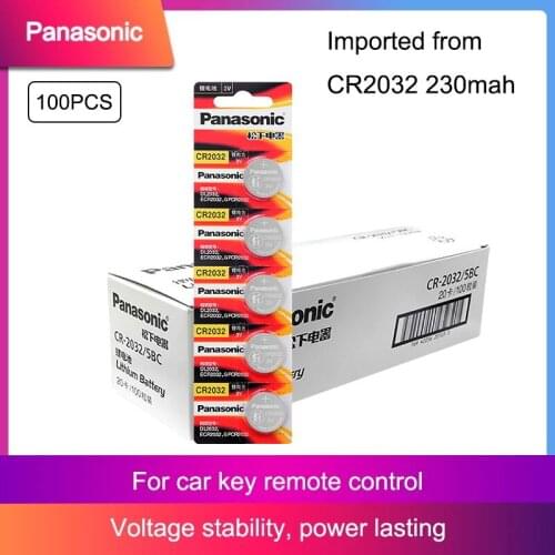 PANASONIC 100pcs brand new battery for cr2032 3v button cell coin batteries for watch toy computer cr 2032 DL2032 ECR2032