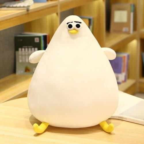 Plush Doll Zipper Design Parent-children Interaction Elastic Kids Seagull Plush Toy for Entertainment