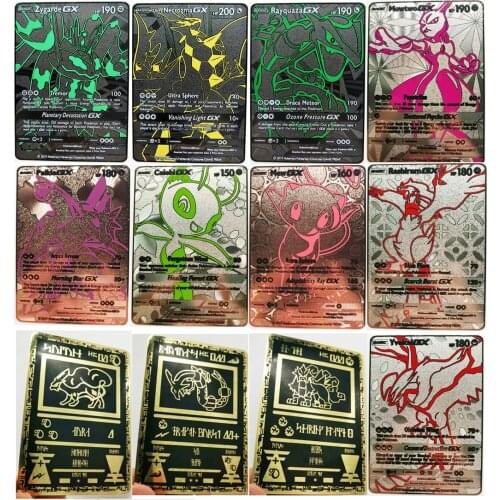 Pokemon 27 Styles New GX MEGA Gold Metal Card Super Game Collection Anime Cards Toys for Children Christmas Gift