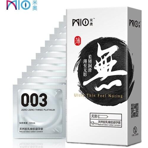 MIO 003 Ultra-thin Lubricants Condom Natural Latex Extra Lubriting Condoms Penis Sleeve Intimate Goods Adult Sex Toys for Couple