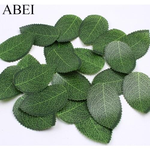 100pcs/lot Lifelike Leaf Artificial Green Leaves For Wedding Christmas Party Home Decoration DIY Accessory Fake Silk Leaf