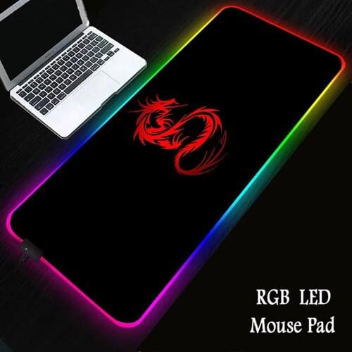 RGB Gaming Mousepad HD Pattern Office Desk Padmouse Anime Keyboard Computer Large XXL Dragon Led Cute Mouse Pad For Gamers