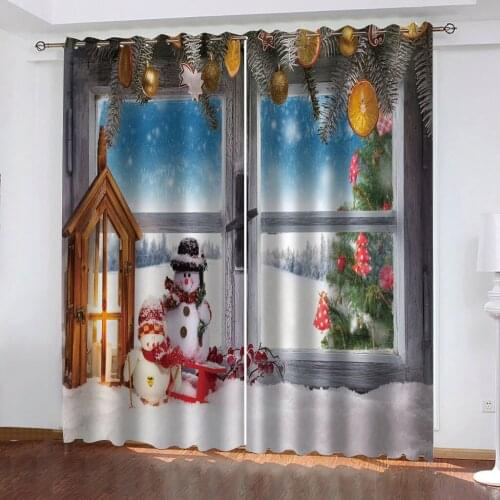 Custom christmas curtains 3D Window Curtains For Living Room Bedroom Customized size stereoscopic curtains