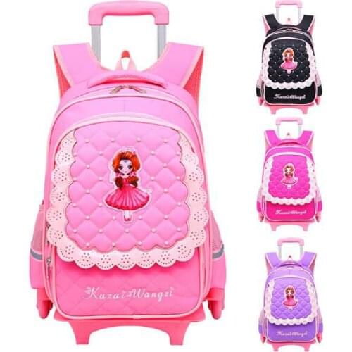 Wheeled backpack for school bag with wheels kids School trolley bag for girls School Rolling backpack Bags Children Mochilas