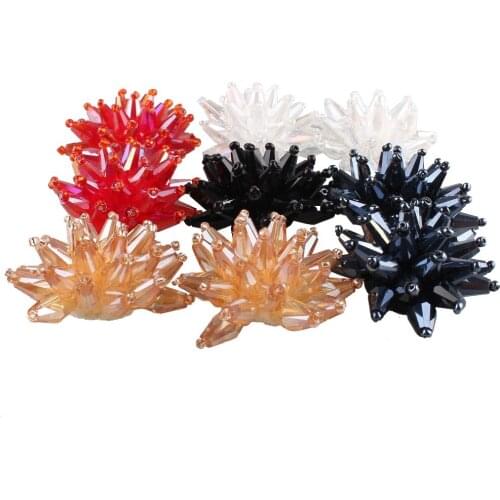 Sew On Rhinestone Crystal Round Flower Setting Fancy Stone Rhinestone Applique 40 MM For Party Dance Headwear 6Pcs/Lot SYBB122