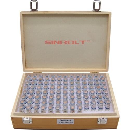 Sinbolt plug Gauge/Metric Pin gauge Set,7.000mm--7.990mm,100pcs+Pin Gauge Handle