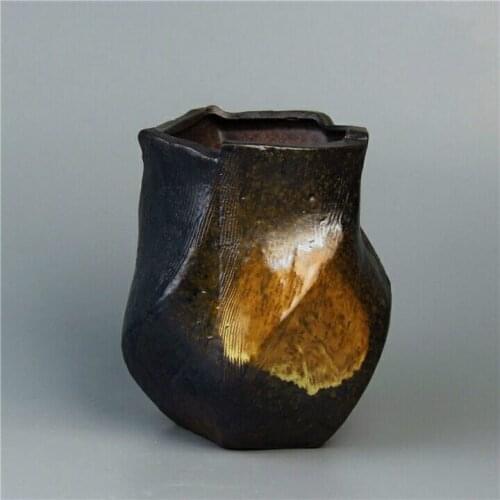 Styling Flow Glazed Stone Pots Fine Pottery Vase Decoration Home Terrarium Vase Display Plants Stand