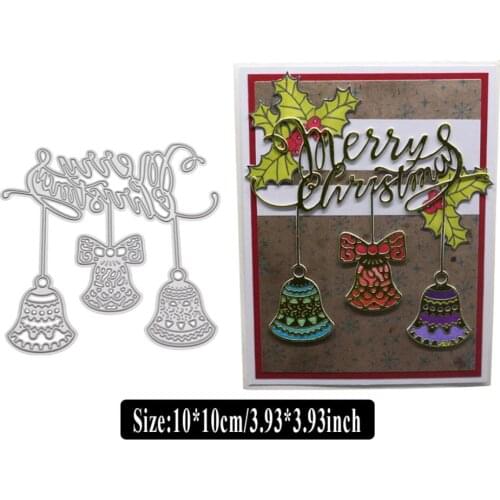 Christmas Bell Die Cuts for Card Making,URYKE Metal Cutting Dies Stencil Pattern Template for DIY Embossing Scrapbooking New