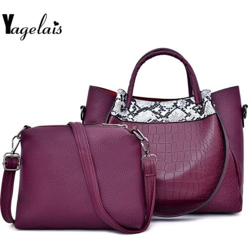 Yagelaia High Quality Womens PU Leather Handbags Patchwork Shoulder CrossBody Bags Bag Vintage Female Messenge