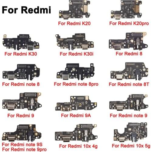 Charging Port Flex For Xiaomi Redmi 8 9A 10X 4G 5G K20 pro K30 k30i 8 note 8 9 9S 9PRO 8T PRO Dock USB Charger Connector Flex