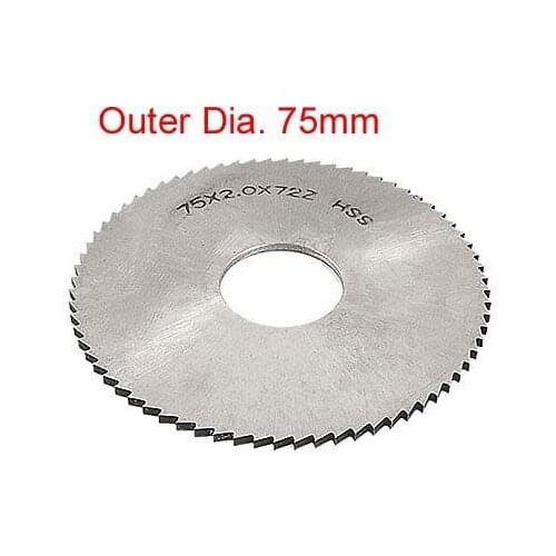 1pc Blade Silver Tone HSS Slitting Saw 75mmx22mm Hole Dia. x 0.4/0.5/0.6/0.7/0.8/1/1.1/1.2/1.3/1.5/2/2.5/3/3.5/4/4.5/5/5.5/6*72T