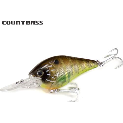1pc, Countbass Crank Baits 60mm, 12.6g Diving Depth 0.8-1m Hard Plastic Leurre for Fishing Wobblers Plug A High Floating