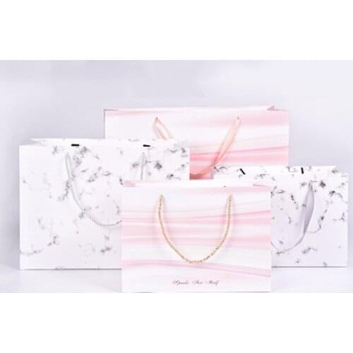 10Pcs Creative Marble Tote Bag Nougat Cookies Gift Bags Chocolate Cake Packing Paper Bag Bread Gift Box Wedding Party Decoration