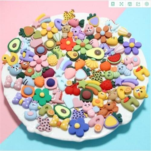 10pcs Mix Home Decoration Cute Cartoon Resin Flatback Cabochons Scrapbooking Craft DIY Accessories Resin Flower Decoration Cute