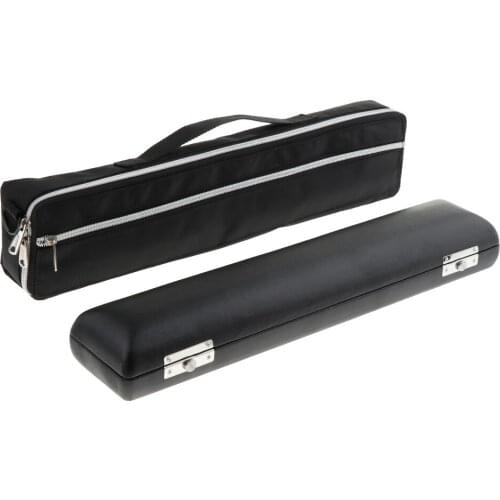17 Hole Flute Wooden Carry Padded Case Box with Storage Gig Bag Handbag Cover Black
