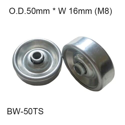 2" O.D. Steel Conveyor Belt Wheel with Bearings for 8mm shaft hole Stamping metal wheel skate conveyor wheel fly wheel