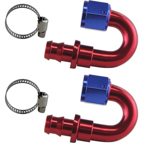AN10 180 Degree Push On Lock Socketless Oil Fuel Line Hose End Fitting Adapter