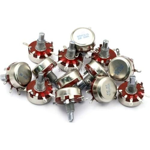 2PCS WTH118 2W 1A Potentiometer 1K 2.2K 4.7K 10K 22K 47K 100K 470K 1M WTH118-2W Round Shaft Carbon Rotary Taper Potentiometer