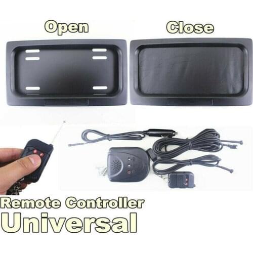 2Pieces USA Type Electric Vehicle License Plate Frame Shutter Curtain Set