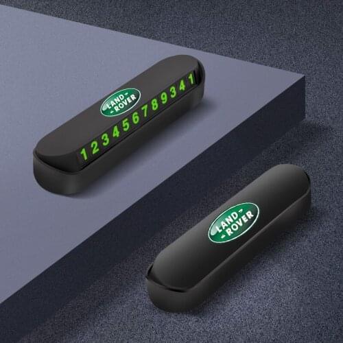 1Pcs ABS Car Temporary Parking Card Luminous Auto Phone Number Card Plate For Land Rover Range Defender Discovery Rover Freeland