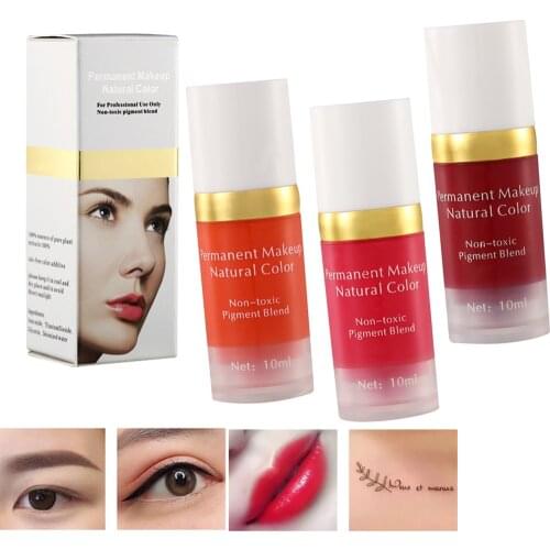 More colors tattoo ink Permanent Makeup Pigment Color Professional Eyebrow Micro Tattoo Ink Permanent lip Pigments 10ML