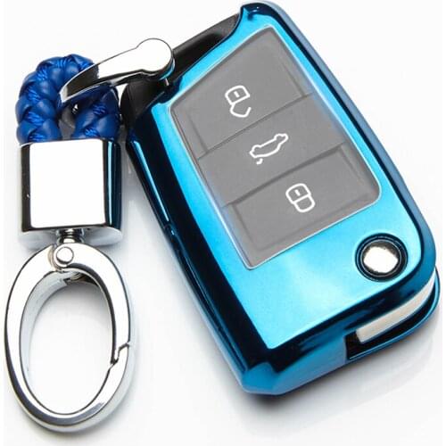 TPU Car Key Case Cover For Seat Leon FR Ibiza Altea For VW Golf 7 MK7 Polo For Skoda Octavia Protection Key Chain Holder