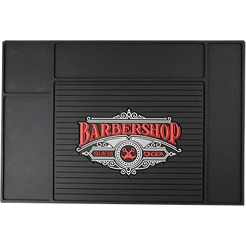 Black PVC Non-Slip Barber Station Mat for Clippers Trimmer Scissors