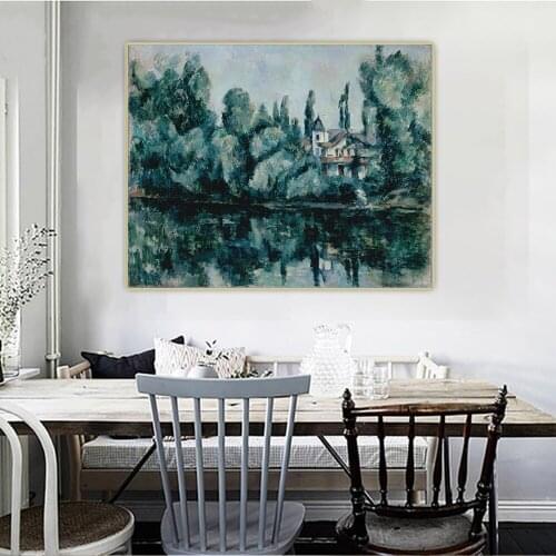 Citon Paul Cezanne《Banks of the Marne,1888》Canvas Art Oil Painting Artwork Poster Picture Wall Background Decorations Home Decor