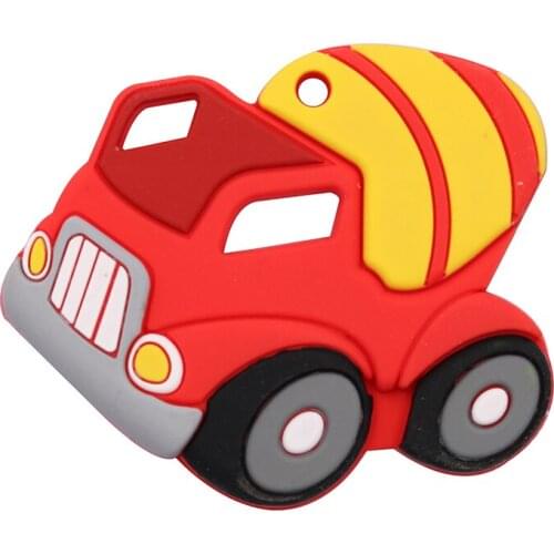 Cute Cartoon Bread Car Model Baby Silicone Pendant Accessories BPA Free Food Grade Silicone For Baby Infant Teether Teething