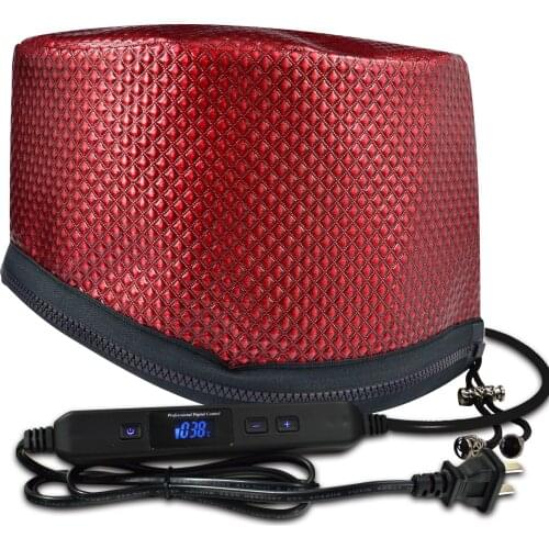 Electric Heating Hair Dryer Cap Timing Adjustable Temperature with LCD Monitor Evaporation Cap Steamer Cap for Home Barbershop