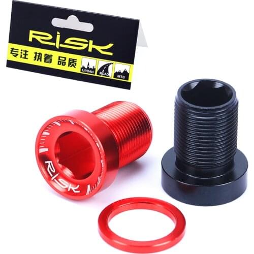 RISK 2pcs/bag RA125 Bike Bicycle M15*19 Aluminum Alloy BB Spline Bottom Bracket Fixing Bolts Crank Arm Screw