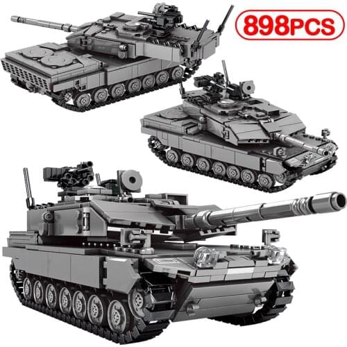 City Technical WW2 Leclerc Main Battle Tank Model Building Blocks Military Weapon Army Chariot Soldier Bricks Toys For Children
