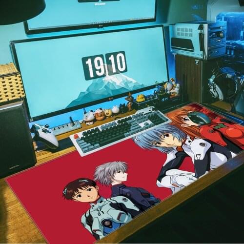 Evangelion Locking Edge Mouse Pad Game Computer Gaming Mousepad Anti-slip Natural Rubber with Locking Edge Gaming Mouse Mat