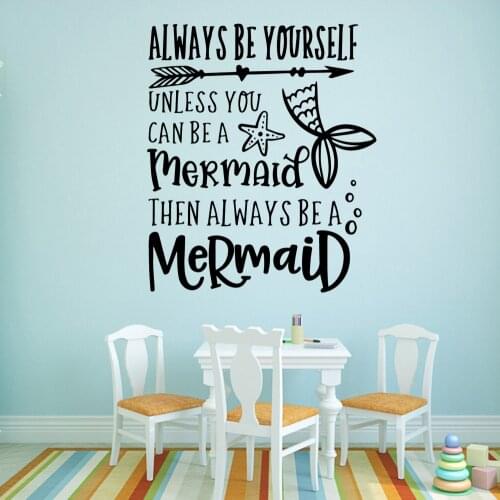 Creative Mermaid Wall Mural Removable Wall Decal For Home Decor Living Room Bedroom Art Decals adesivi murali