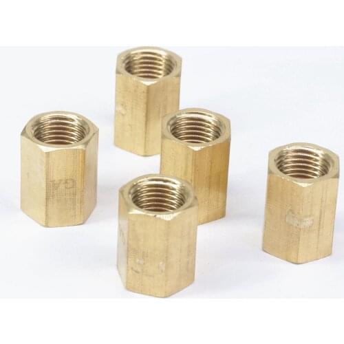 LOT 5 1/4" BSP Female Thread Brass Pipe Fittings Hex Nut Rod Connector Coupling Full port