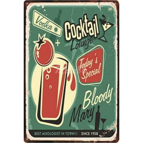 [ Mike86 ] Vodka Cocktail Lounge Metal Plate Hawaii Wall Posters Vintage Tin Sign Antique Souvenirs Festival Gift Dd-1002