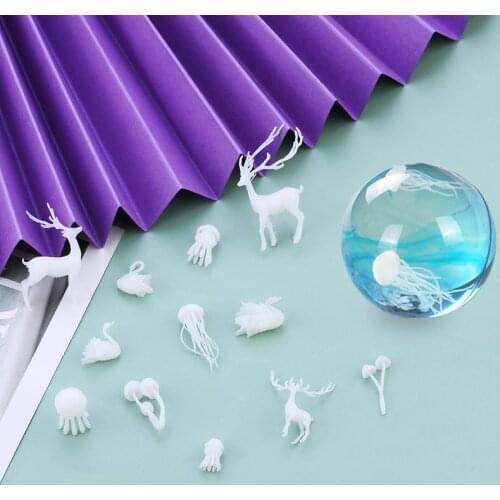 Micro Landscape Mini Mushroom Jellyfish Deer Swan Filiings Resin UV Epoxy Jewerly Filling Molds Jewelry Making Accessories DIY