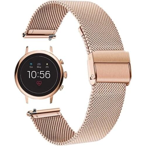 Milanese Strap for Fossil Gen 4 Q Venture HR / Gen 3 Q Venture Smartwatch 18mm Metal wrist band for LG watch style steel band