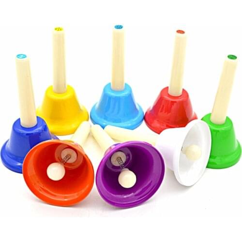 Montessori Musical Material Rhythm Band 8 Note Metal Hand Bells Instrument Teaching Aids Early Learning Educational Toys L1364H