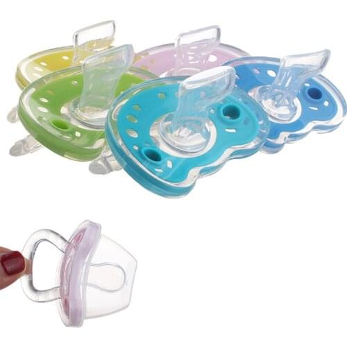 Newborn Infant Baby Soft Silicone Dummy Pacifier Flat Round Head Soother Nipple new