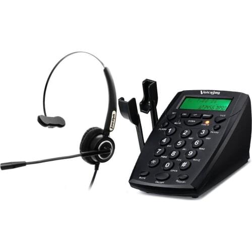 Telephone Desk Phone Headphones Headset Hands-free Call Center Noise Cancellation Monaural Headset office phone with Backlight