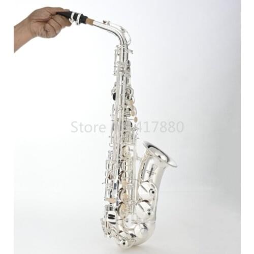MARGEWATE MAS-5800 Alto Silver Plated Saxophone New Brass Saxophone Pearl Buttons E Flat Musical Instrument Free Shipping