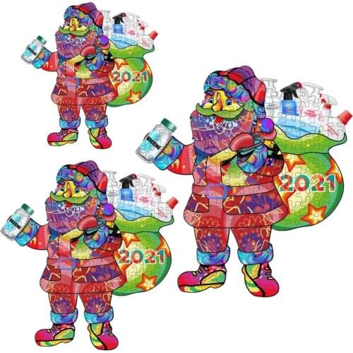 New Jigsaw Wooden Realistic Design Details Christmas Santa Jigsaw Puzzle Wooden Jigsaw Puzzle Toy Educational Games Toys Gift