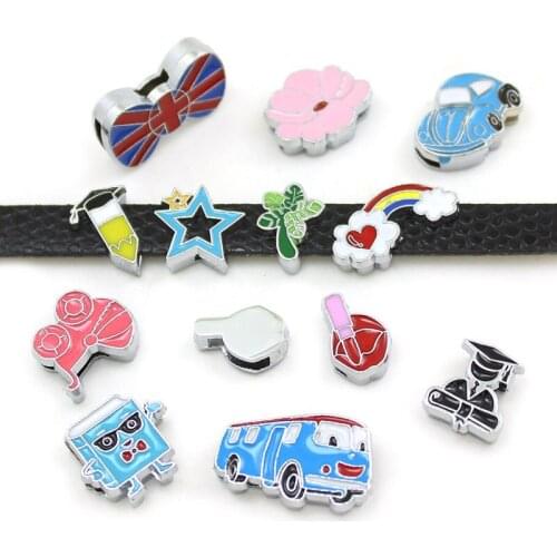 20pcs/lot Internal Dia 8mm Sunflower Slide Charm DIY Accessories fit 8mm wide belt pet collar